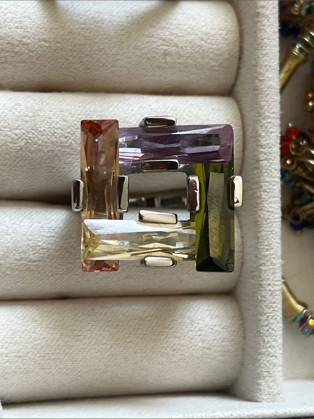 Multicolor Crystal Statement Ring - Women Jewelry
